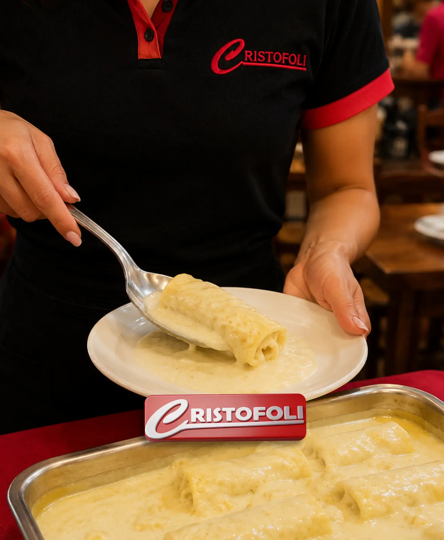 Caneloni de queijo no rodízio da Galeteria Cristofoli