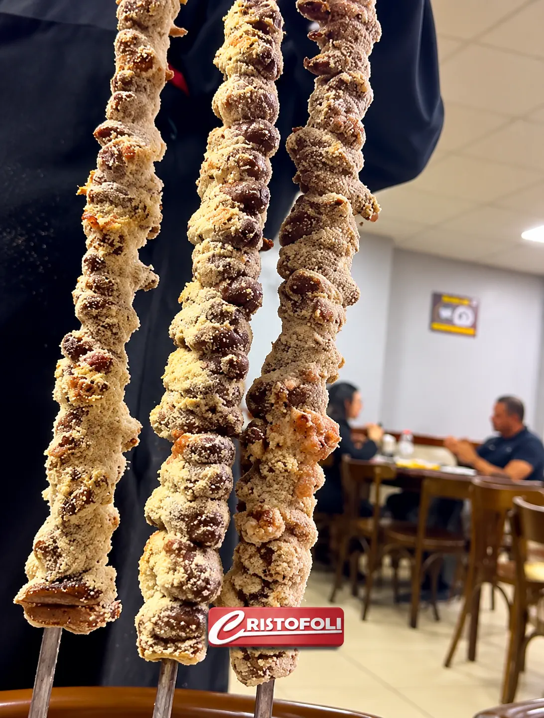 Coração de frango com farinha de mandioca no rodízio da Galeteria Cristofoli